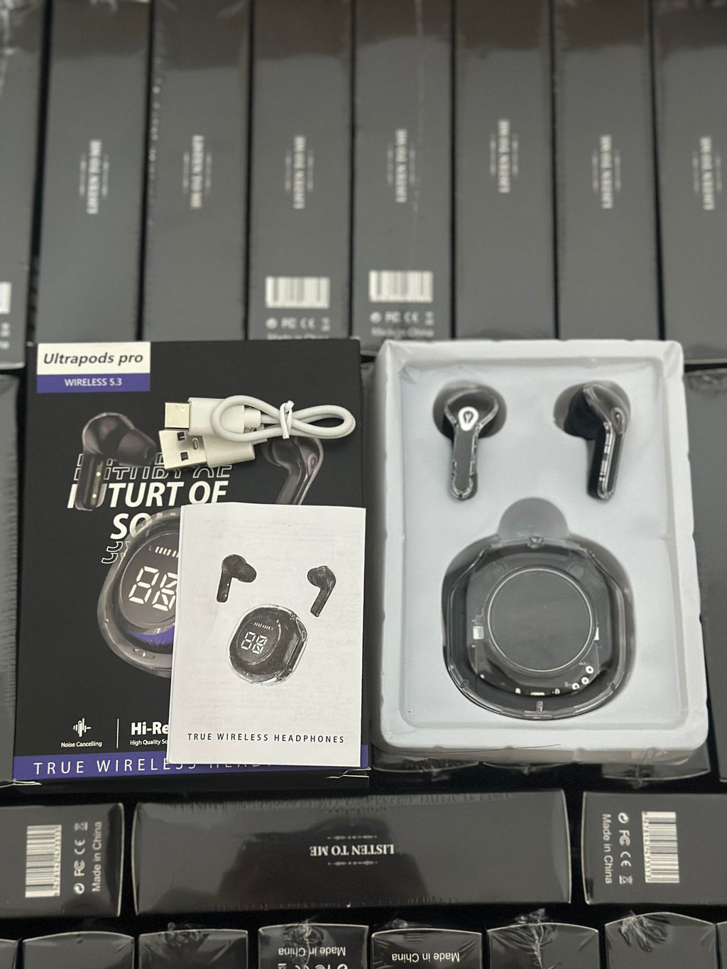 New Bluetooth headset transparent digital display