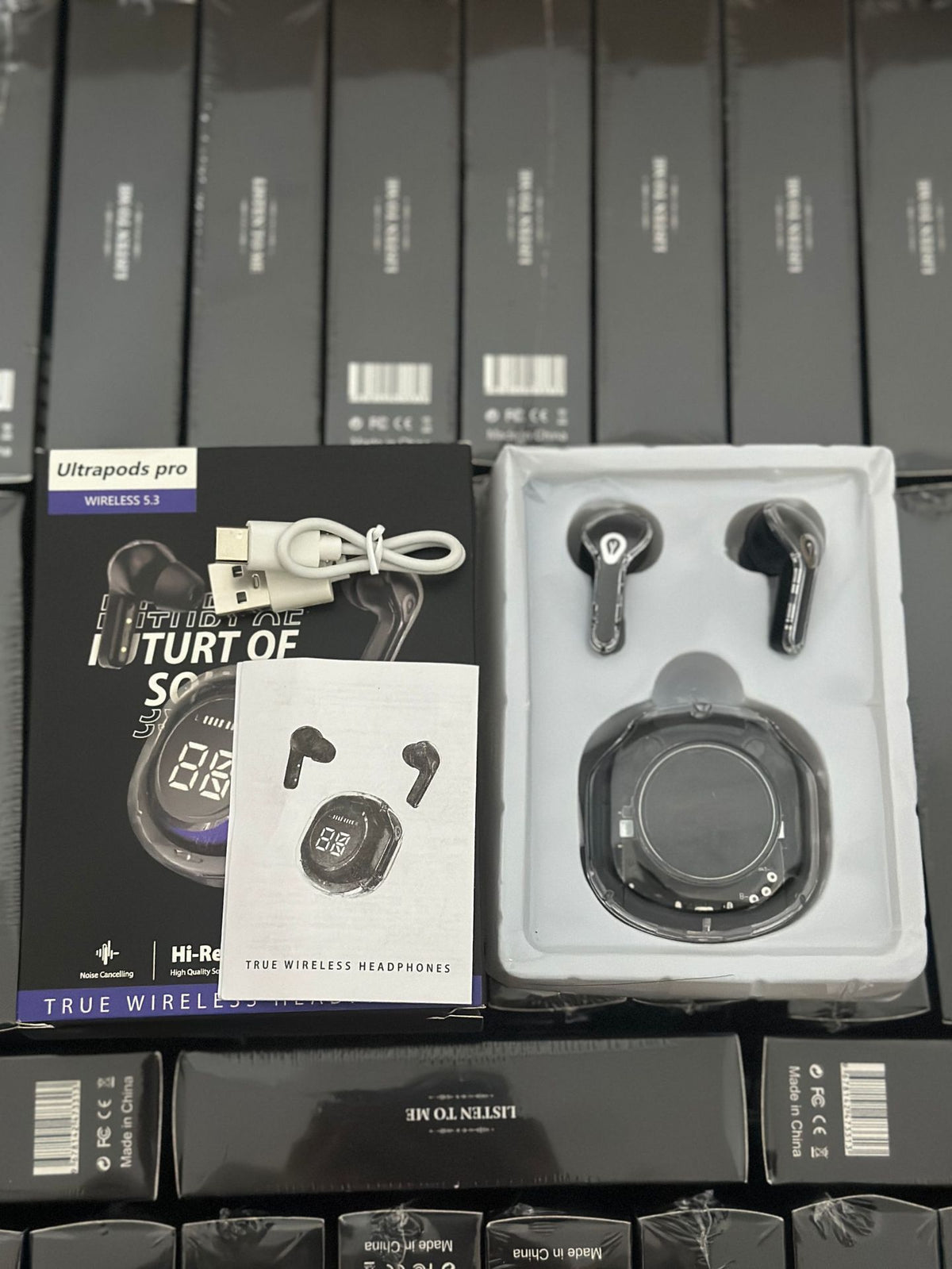 New Bluetooth headset transparent digital display