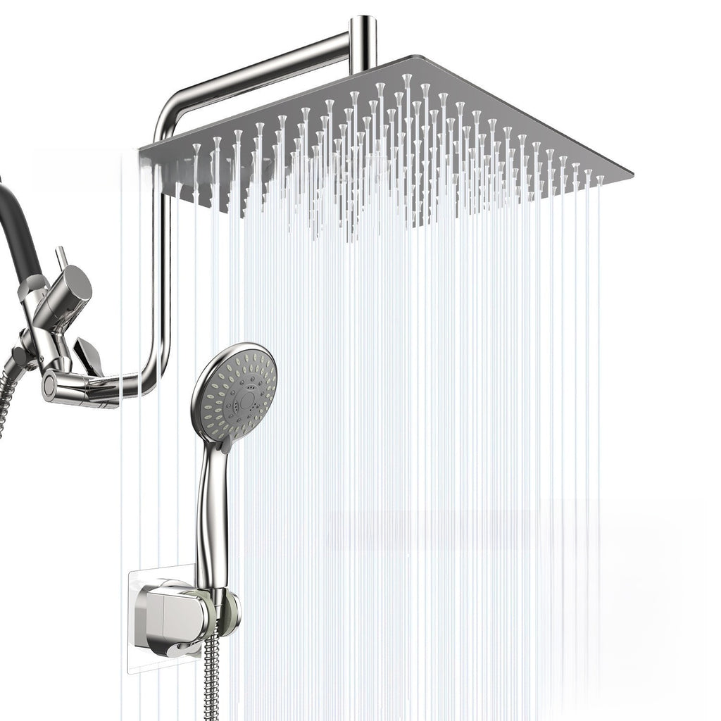 Stainless Steel Shower Set with 8 Functions and Extension Rod