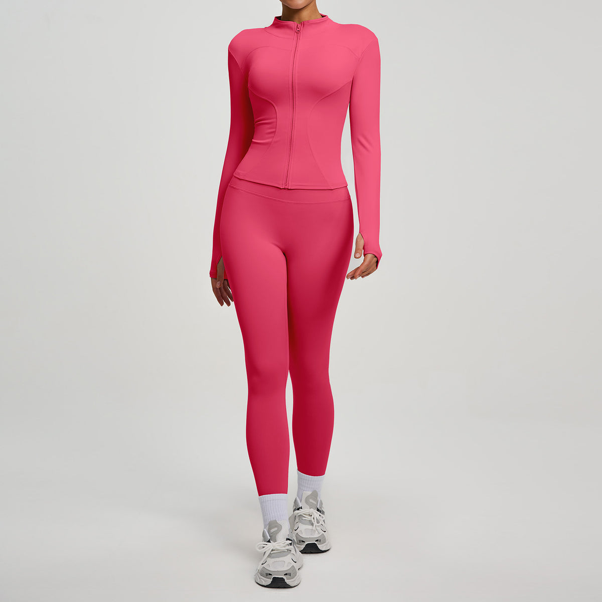 Lady's high-waisted yoga workout outfit
