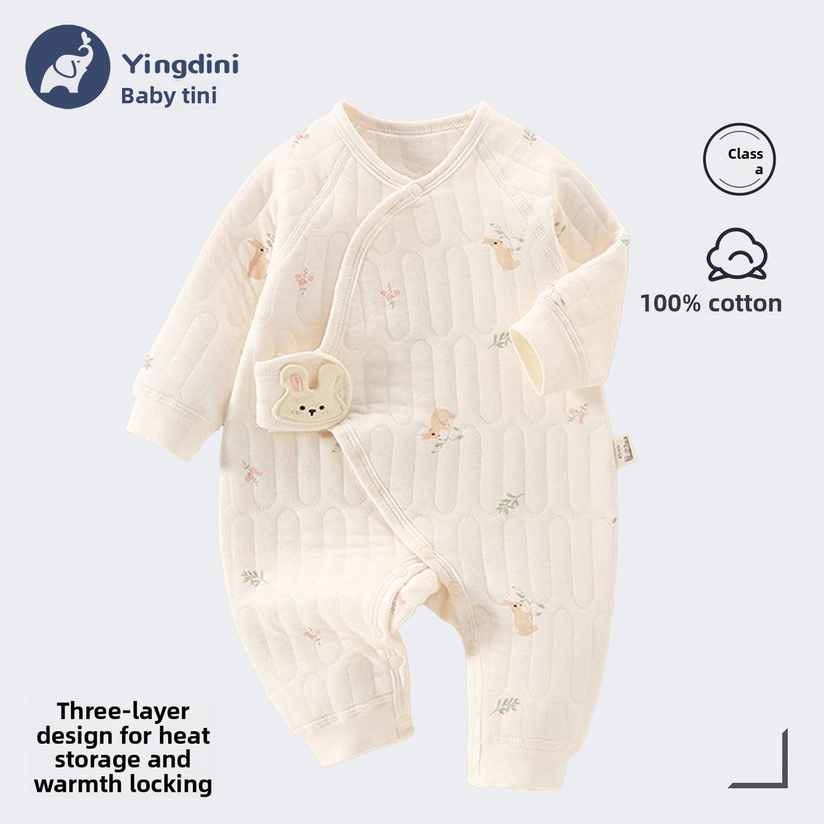 Baby Quilted Jumpsuit Winter Warm Clothing