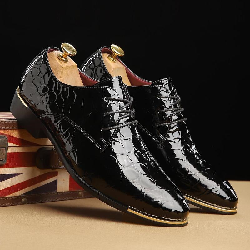Mens Soft Sole Wedding Shoes Grooms Leather Shoes