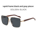 Metal Double Bridge Square Frame Sunglasses