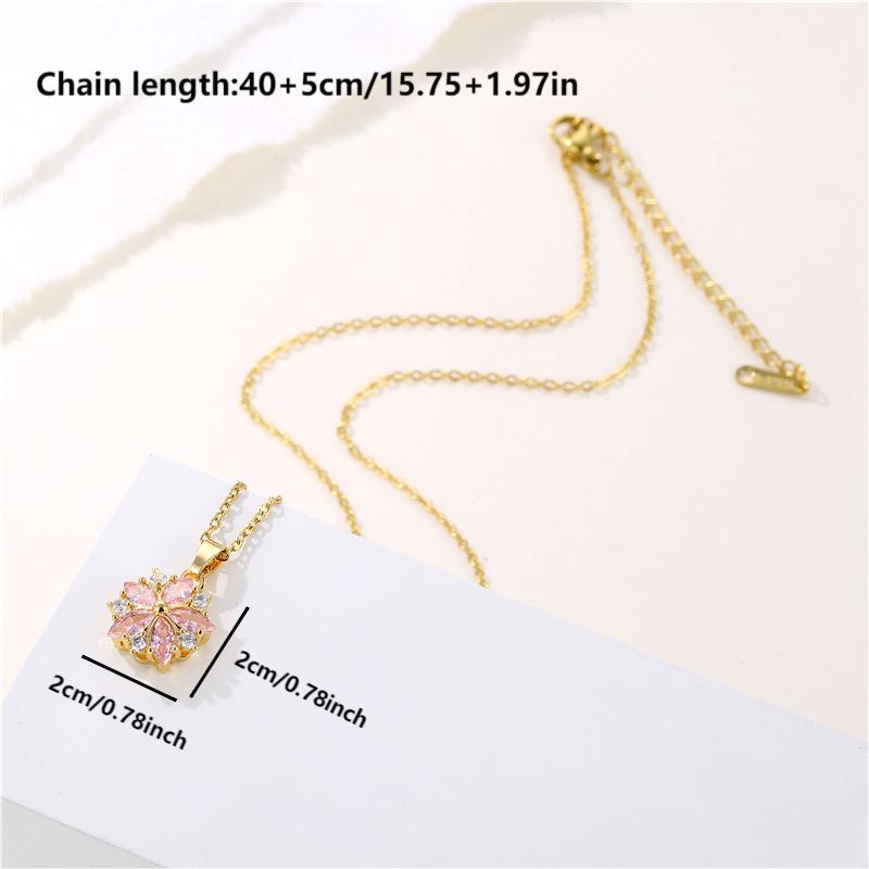 Titanium Steel Cherry Blossom Necklace