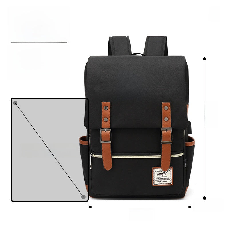 Custom Vintage Nylon Backpack with Laptop Compartment