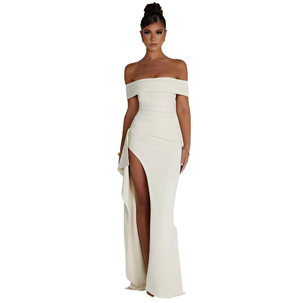 Sexy off-shoulder elegant party dress split dress