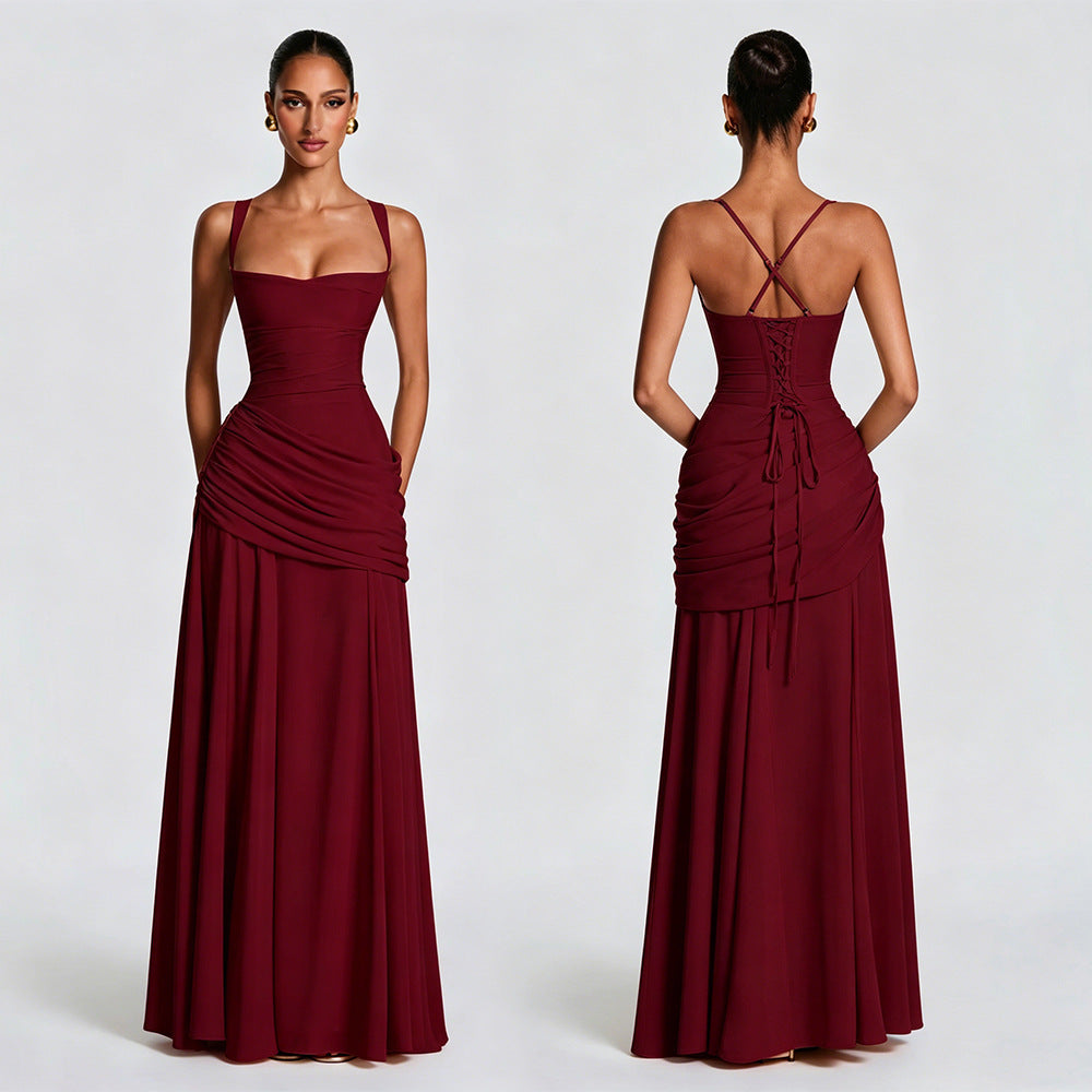 Elegant Backless Chiffon Evening Gown