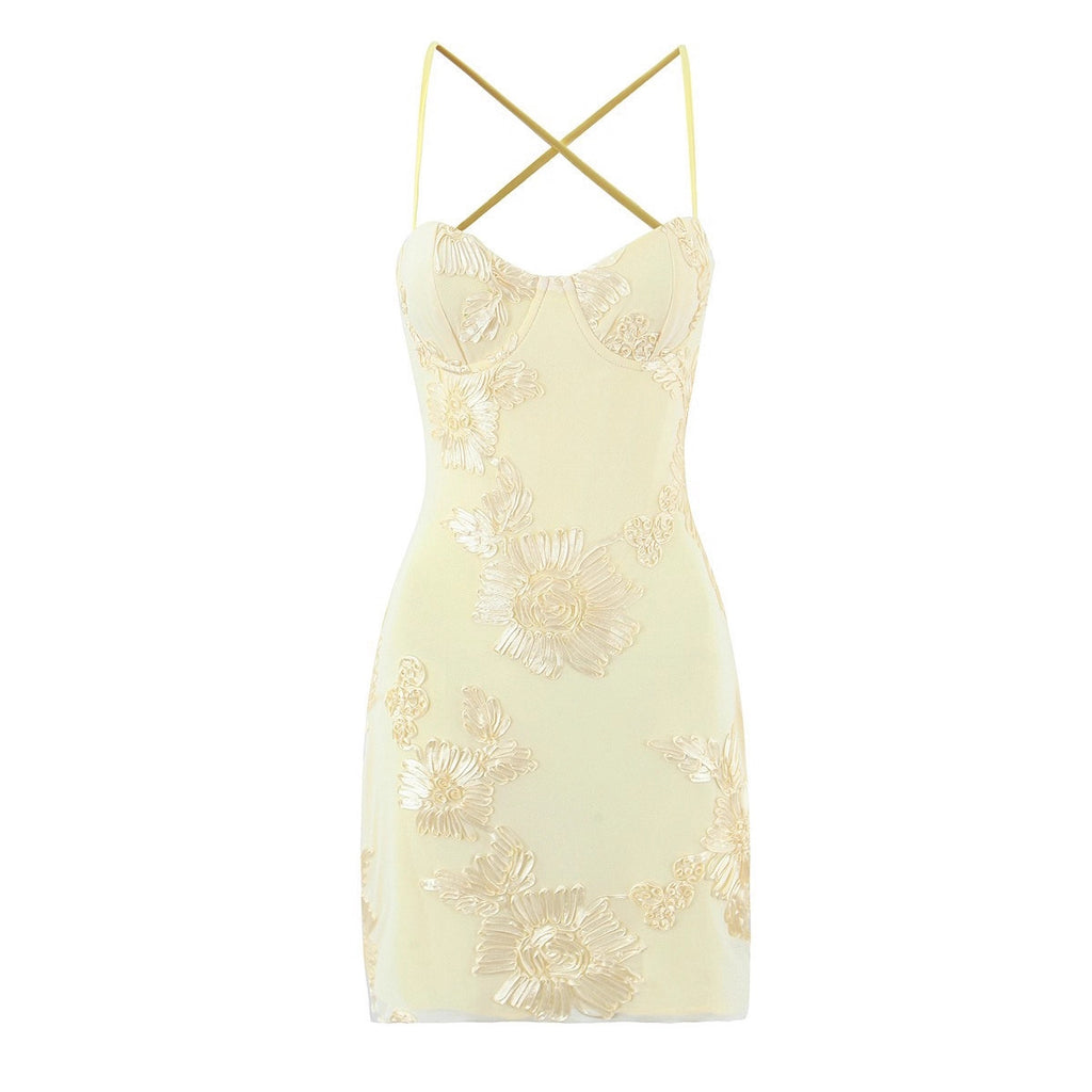 Floral Appliqu� Corset Bustier Dress