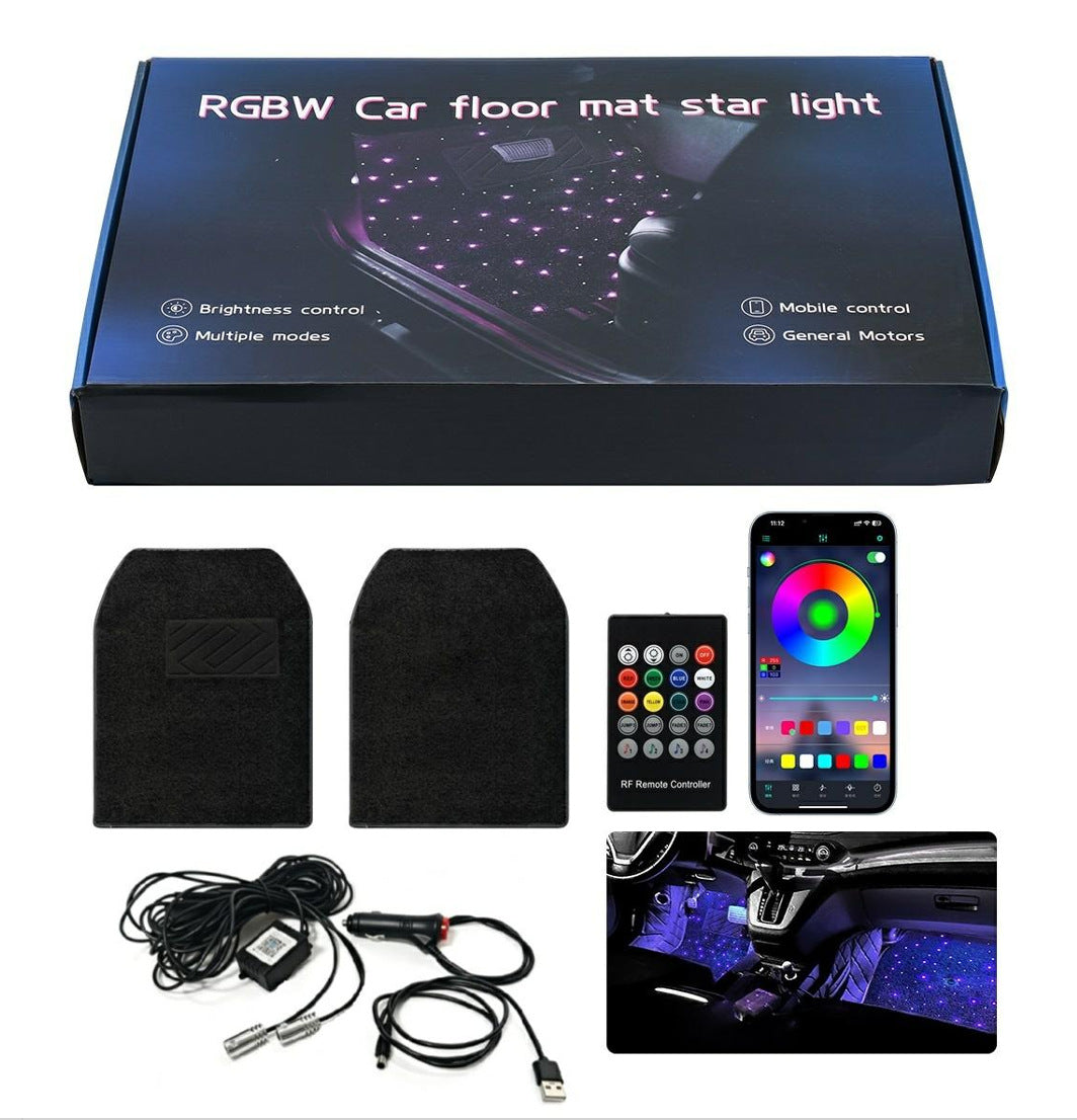 Car Luminous Floor Mats with Music Rhythm Lighting