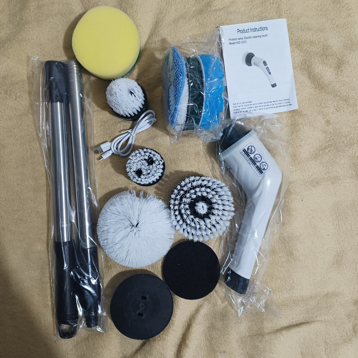 Electric Cleaning Brush with Multiple Attachments