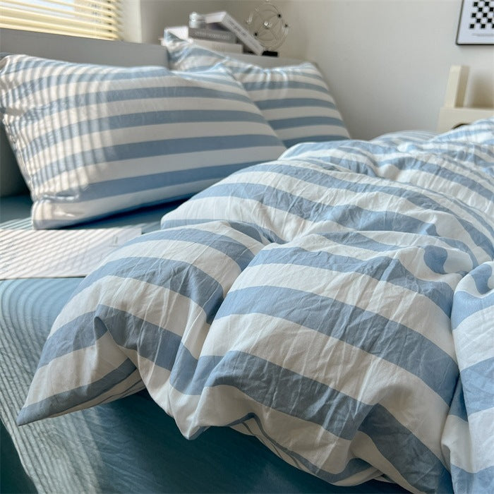 Washed Cotton Double-Layer Yarn Bedding Four-Piece Set