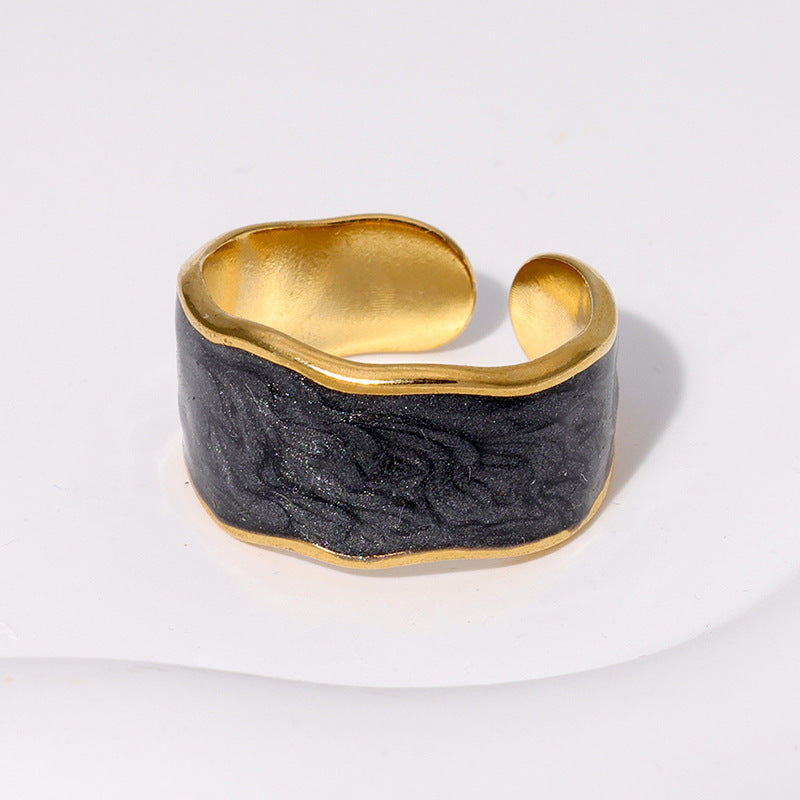 Adjustable Gold Plated Stainless Steel Ring