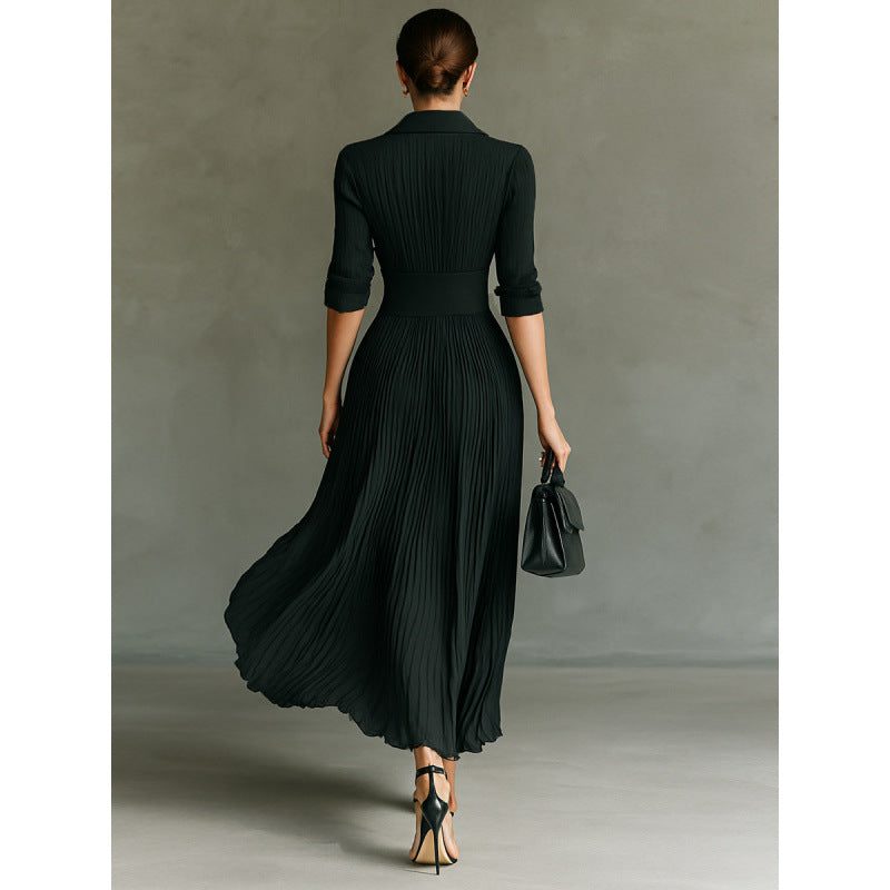 Elegant Pleated A-Line Dress