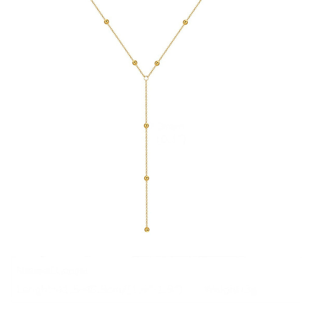 Layered Y-Shaped Tassel Bead Necklace