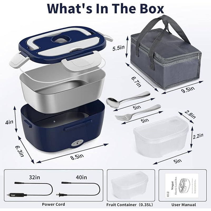 Electric Heating Lunch Box with Stainless Steel Interior