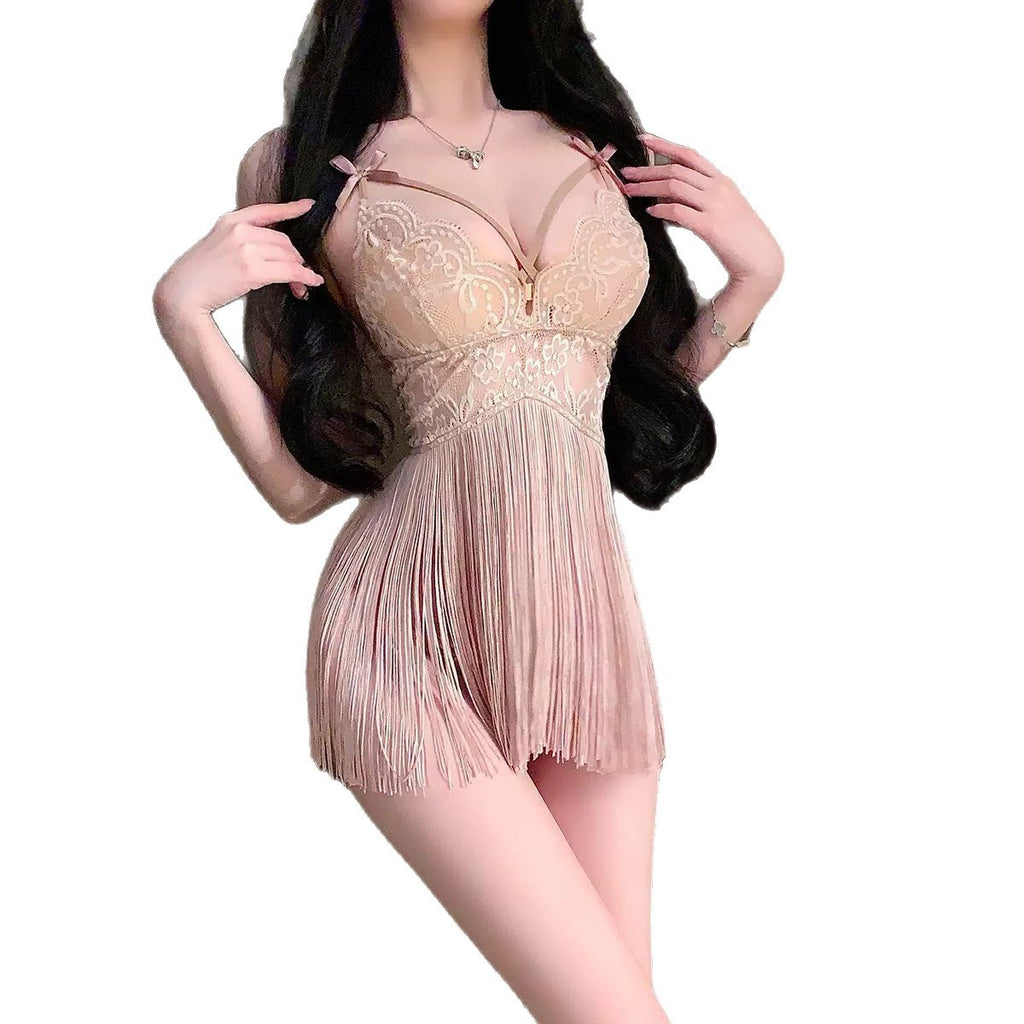 Hollow Out Tassel Lingerie Skirt