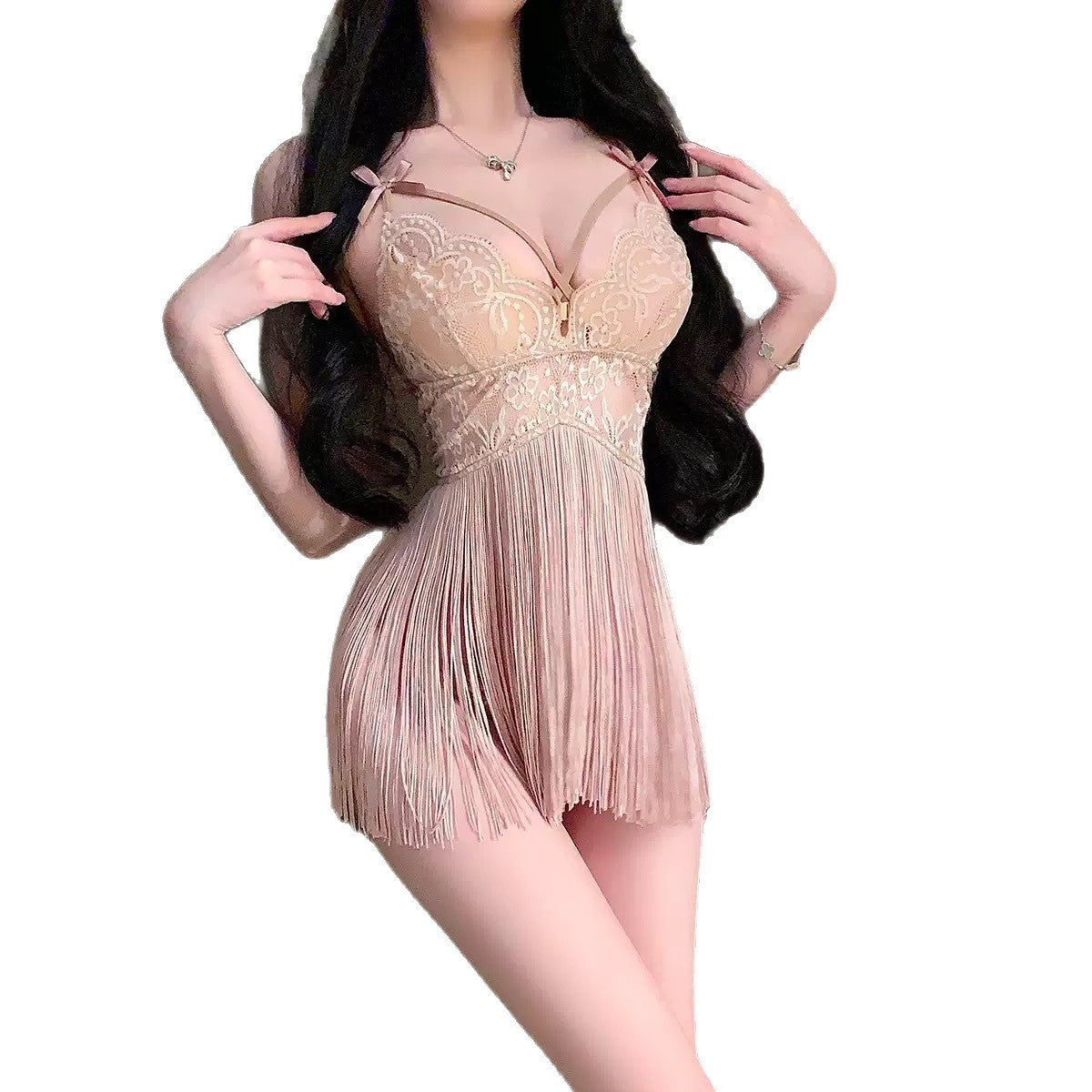 Hollow Out Tassel Lingerie Skirt