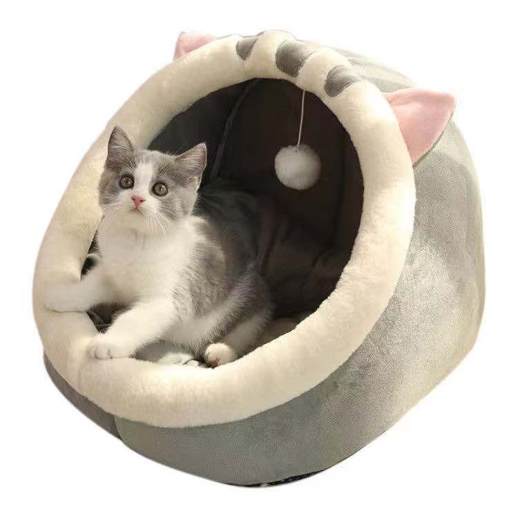 Soft Pet Bed Semi-Enclosed Design