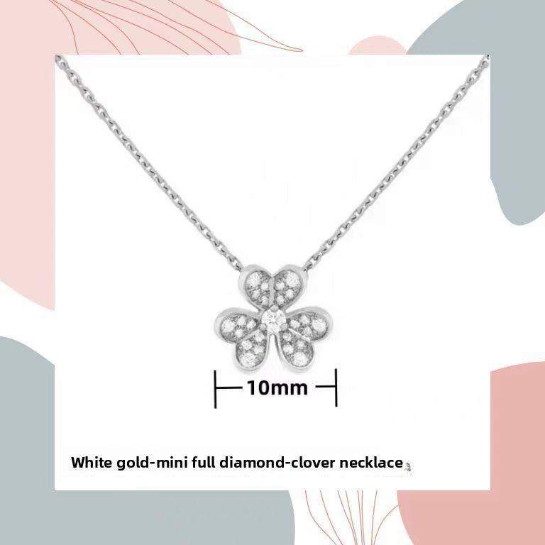 Rose Gold Diamond Clover Necklace