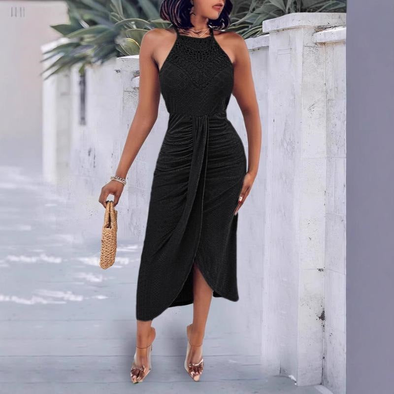 Halter-neck sleeveless dress