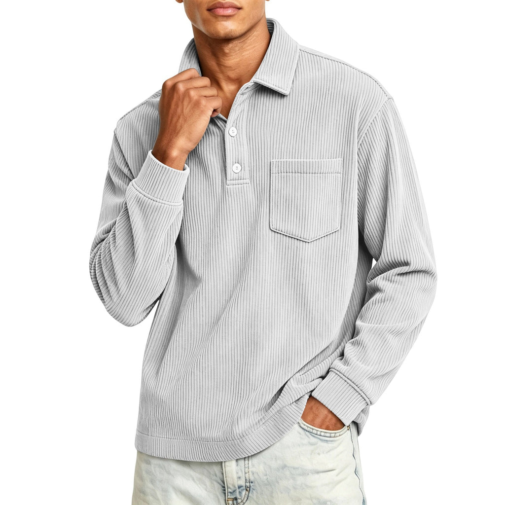 Men's Corduroy Shirt Long Sleeve Button Down Top