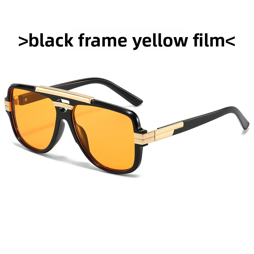 Retro Square Polarized Sunglasses Metal Frame