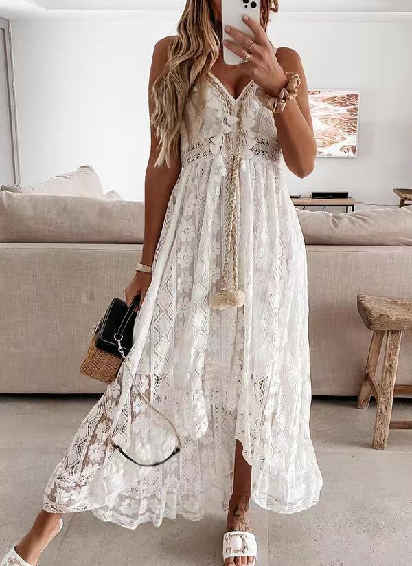 Lace Strap Maxi Dress