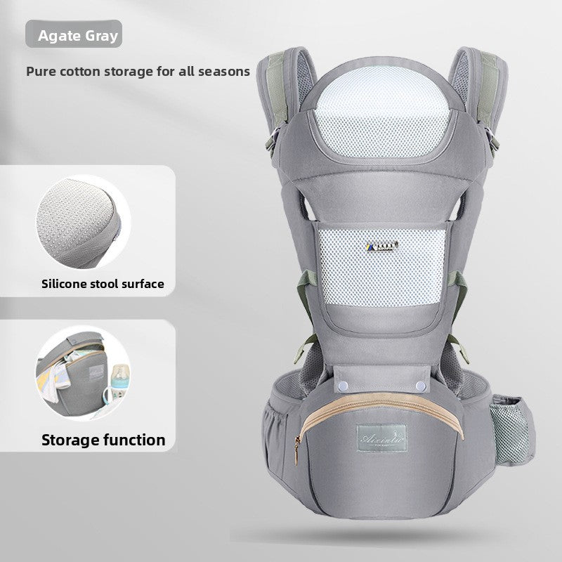 Foldable Baby Carrier with Waist Stool Dual Shoulder Support