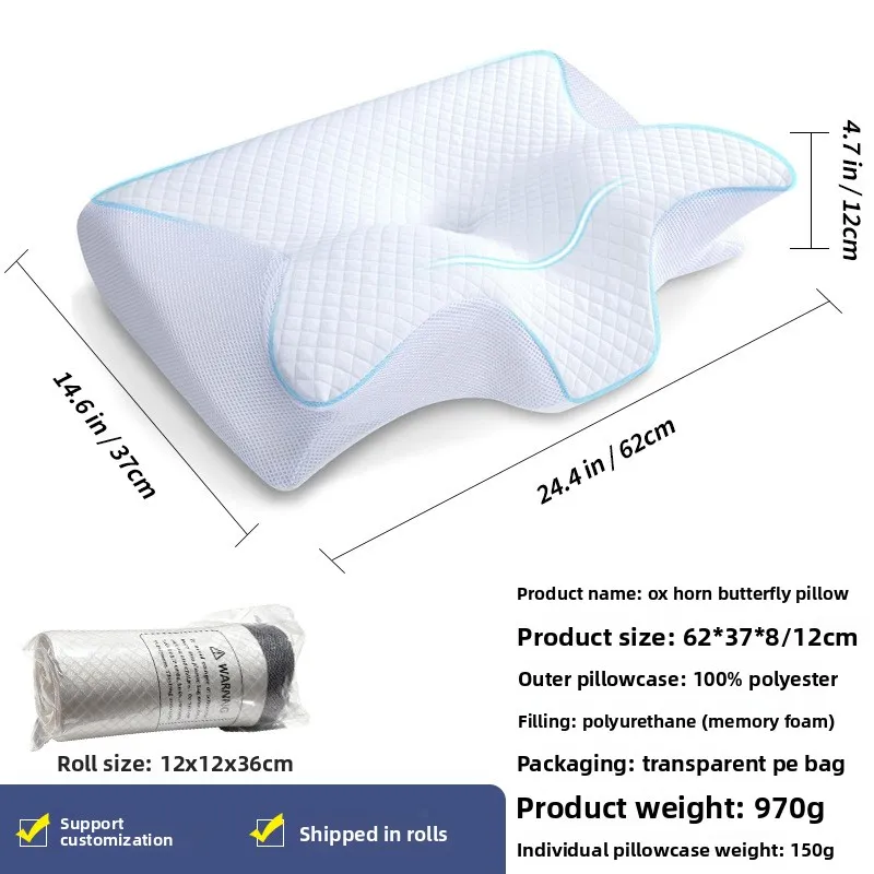 Ergonomic memory foam cervical pillow