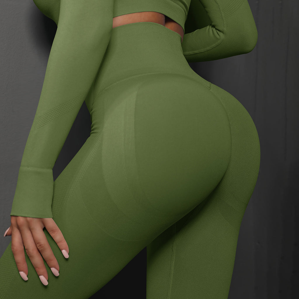 Knitted Seamless Peach Hip Skinny Yoga Pants