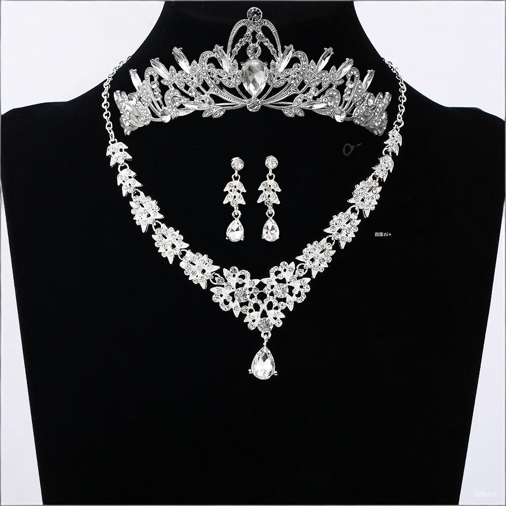 Bridal Crown Tiara Three-Piece Set