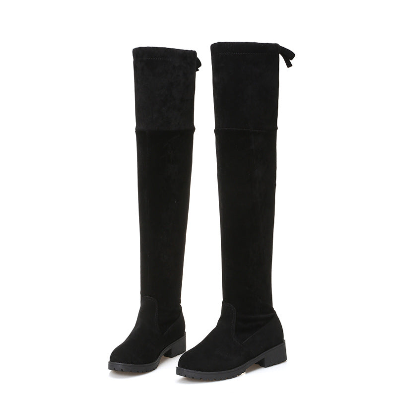 Womens Suede Over-The-Knee Boots with Cotton Lining
