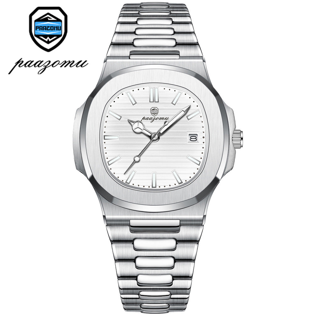 Men's quartz stainless steel watch
