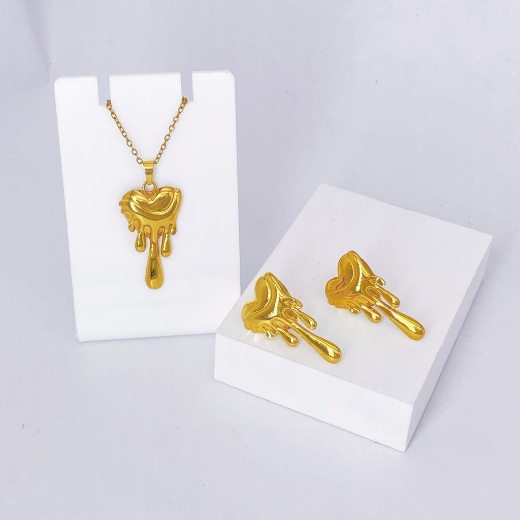 Stainless Steel Earrings and Necklace