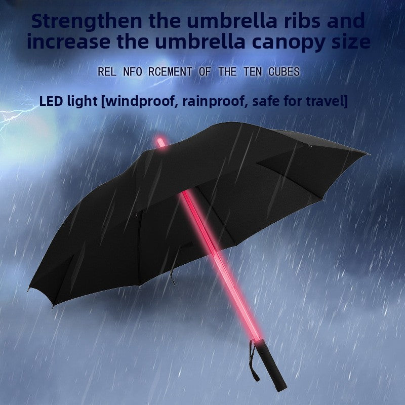 Automatic Open Light-Up Umbrella with LED Flashlight, UV Protection, Customizable Logo