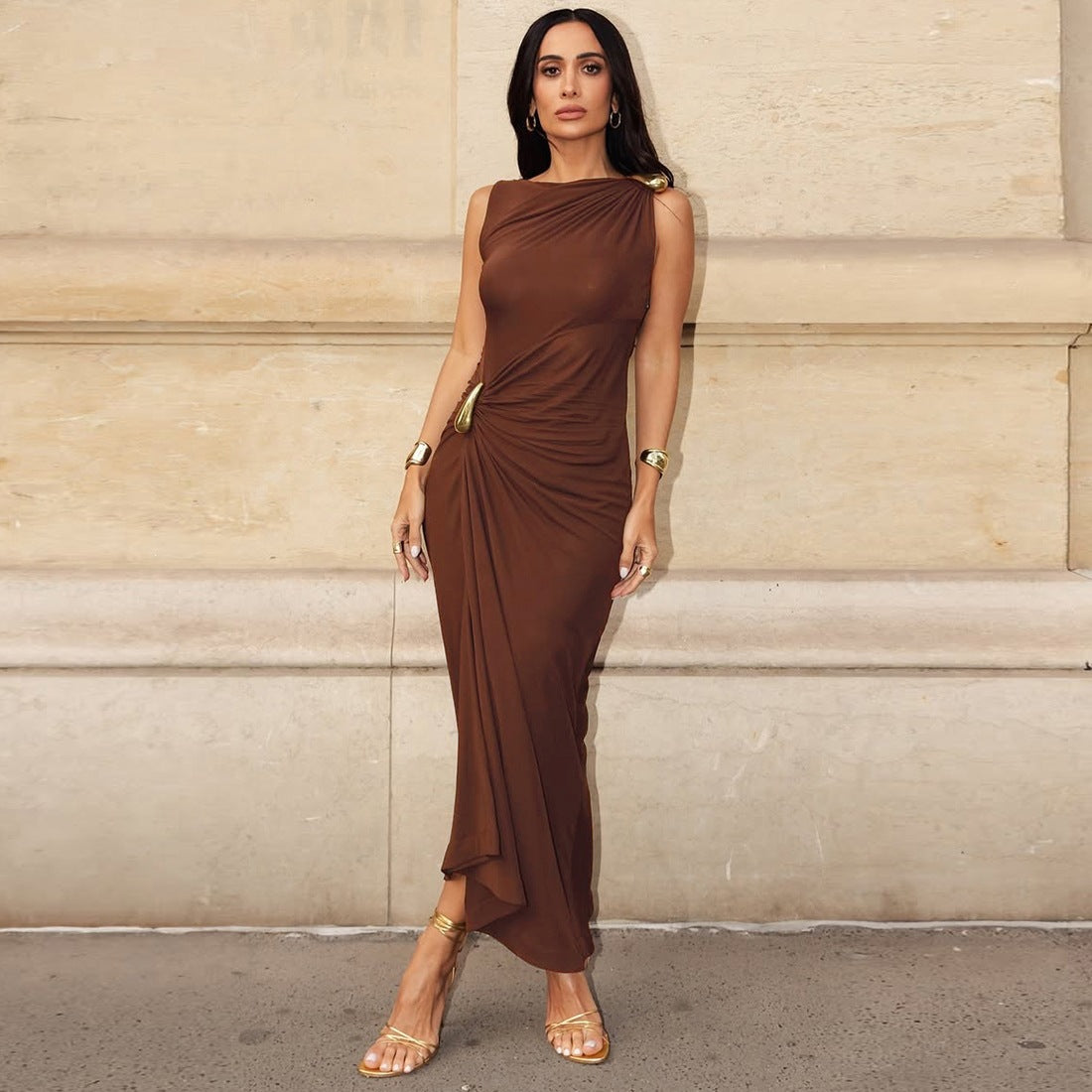 Sleeveless Slim-Fit Slit Dress