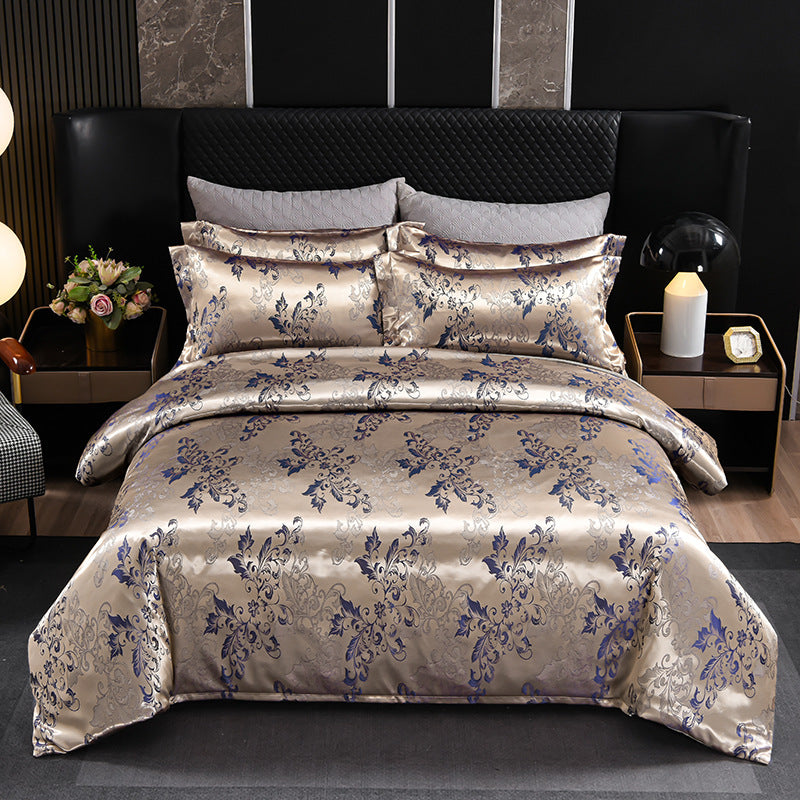 European Style Satin Silk Jacquard Bedding Set