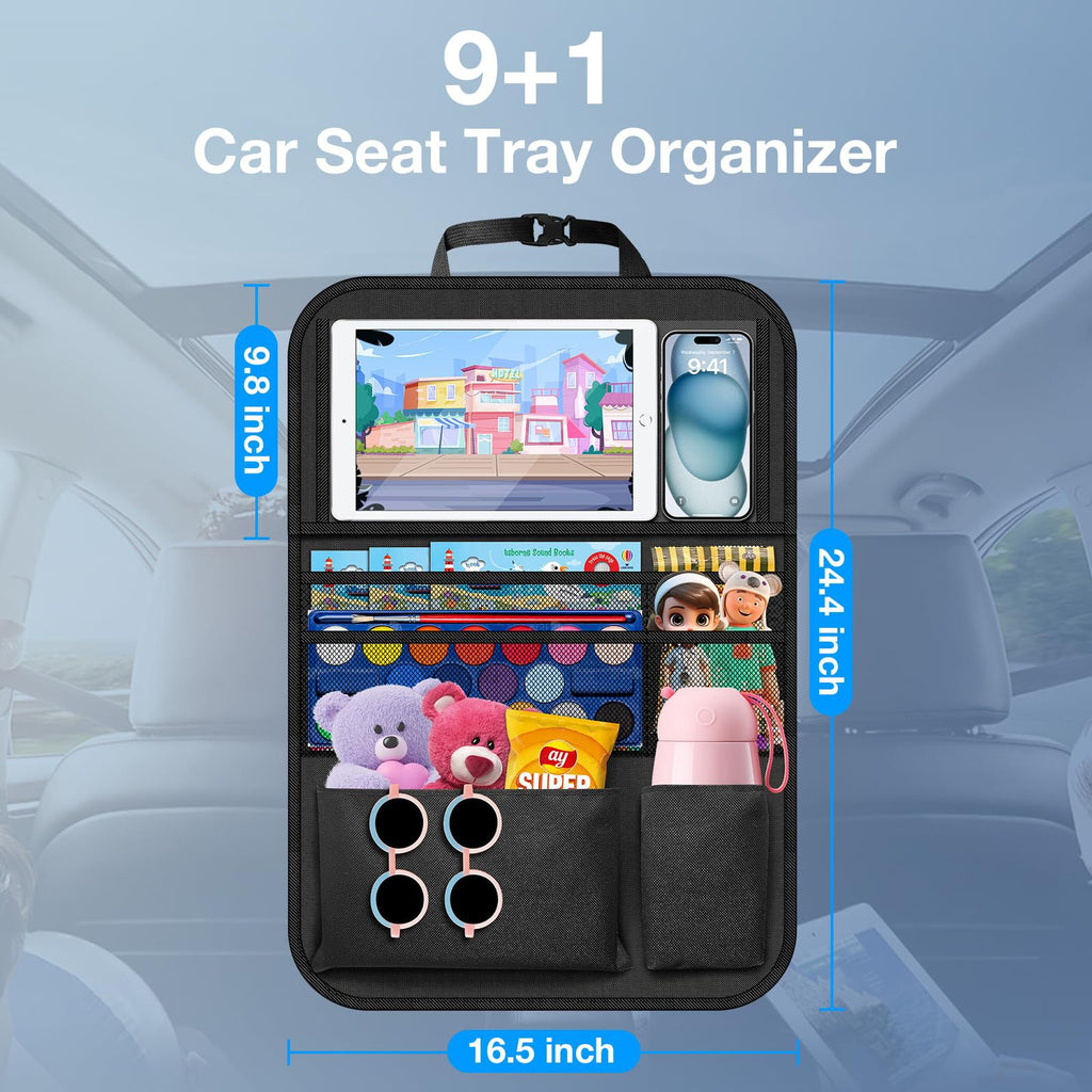 Multifunctional Car Rear Seat Organizer with Trash Can and Cup Holder