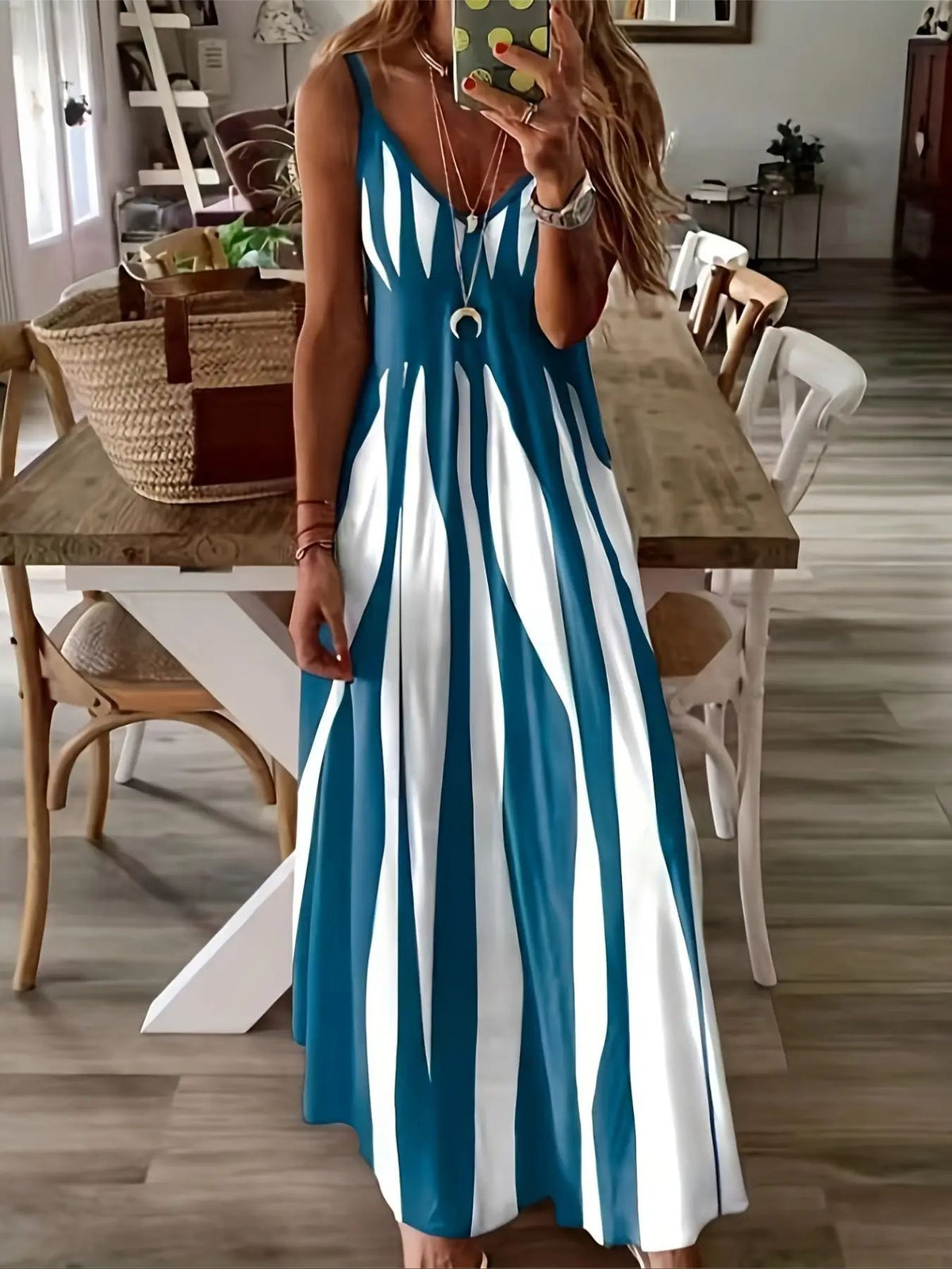 2025 Summer New European and American Style Amazon Explosions Casual Sling Printed V-Neck Sleeveless Dress dress