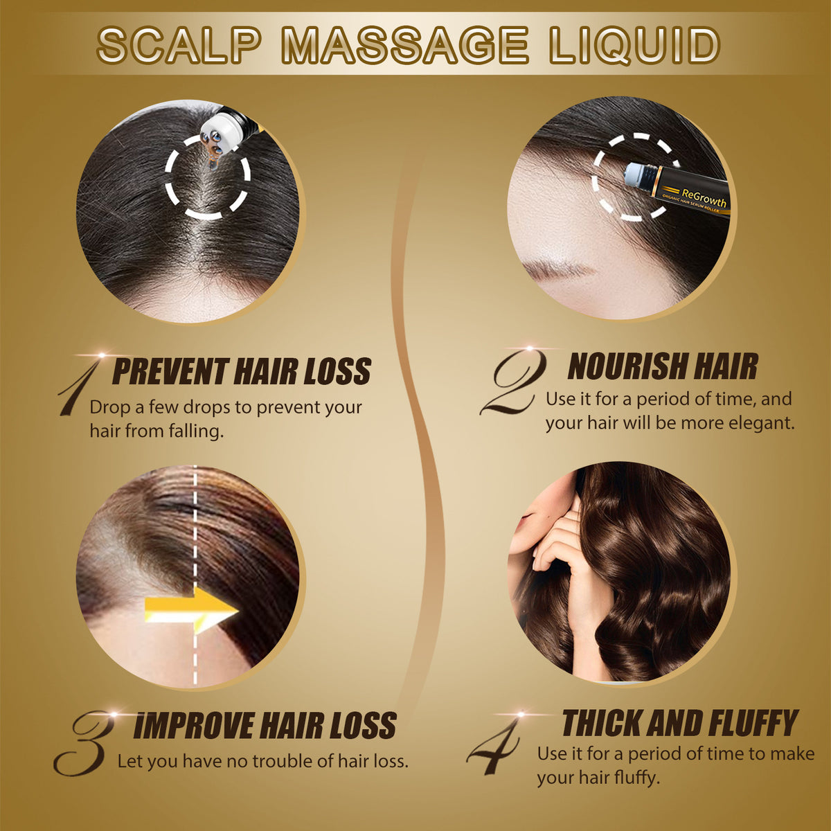 Roll-On Hair Massage Liquid for Scalp Nourishment