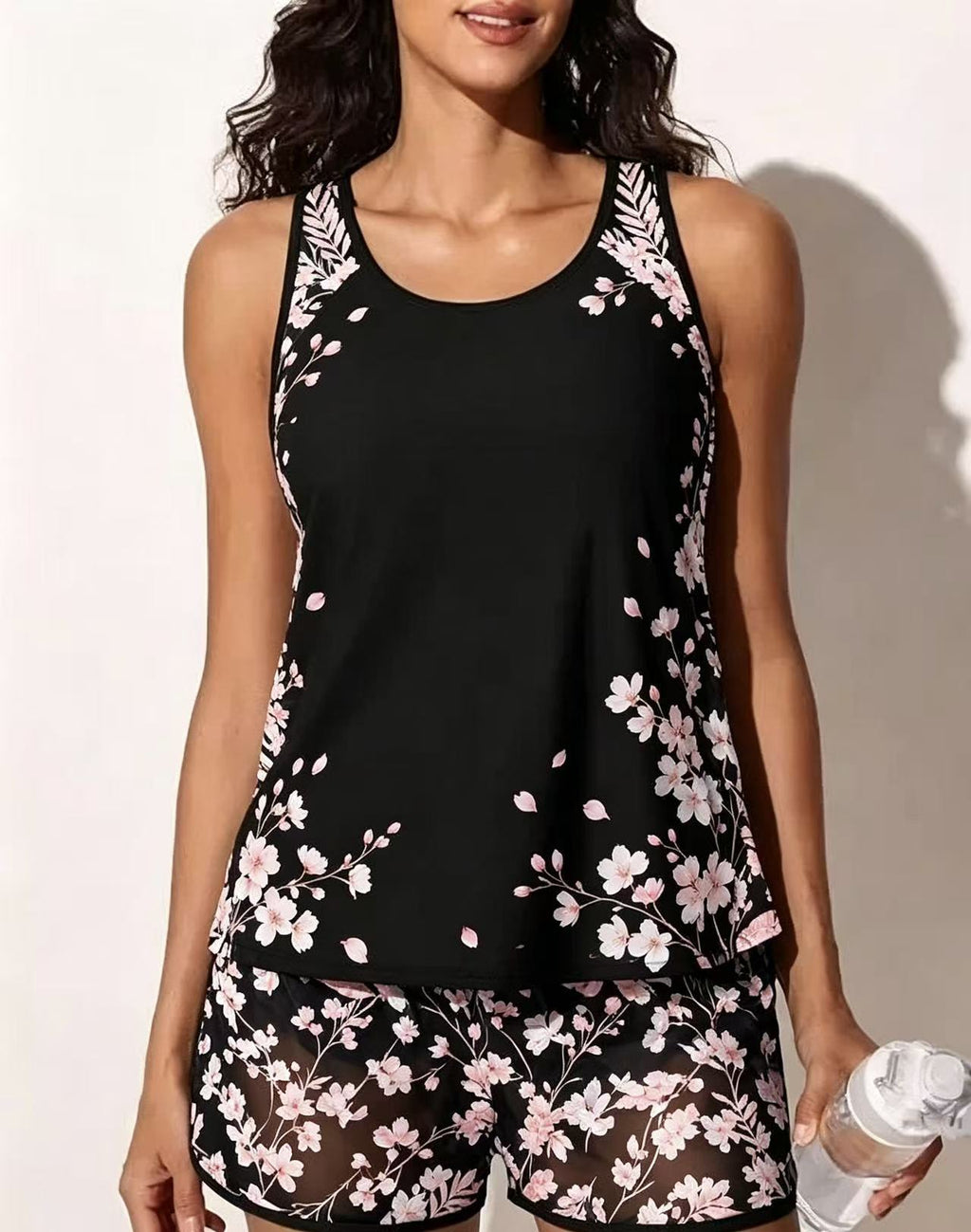 Women's Plus Size Two-Piece Printed Tankini Swimwear