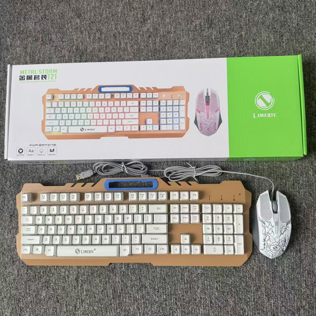 Mechanical Feel Keyboard and Mouse Set with Backlit Keys