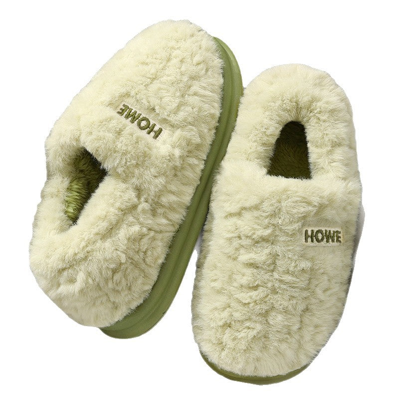 Unisex Plush Lined Cozy Cotton Slippers Anti Slip Indoor House Shoes