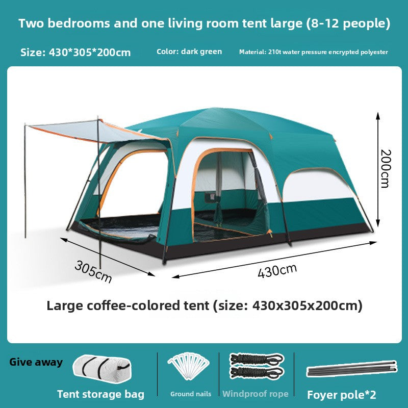 Automatic Two Room Camping Tent for Family Outdoor Use