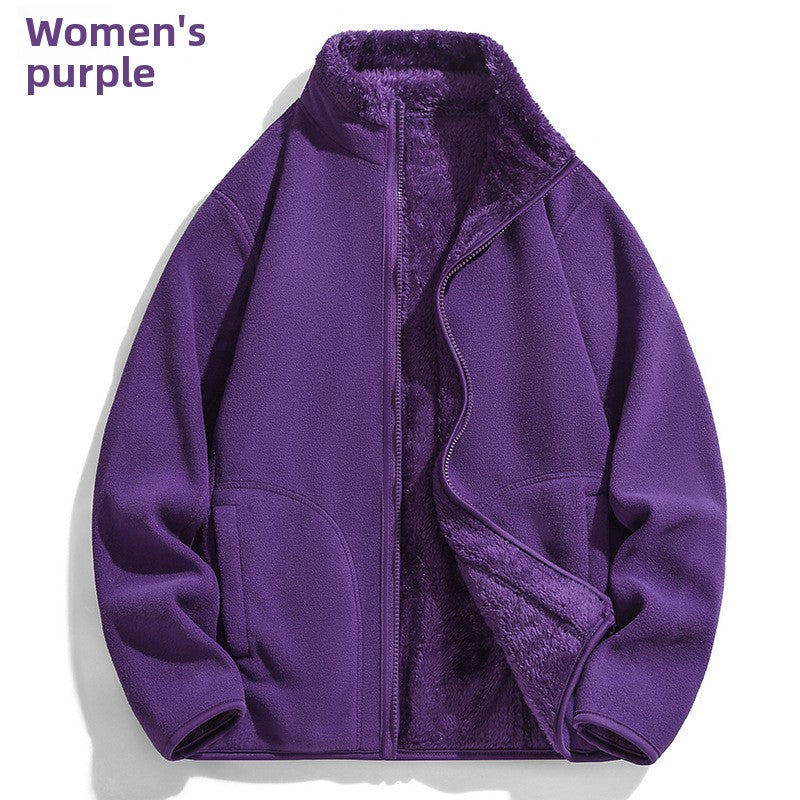 Reversible Polar Fleece Stand Collar Jacket