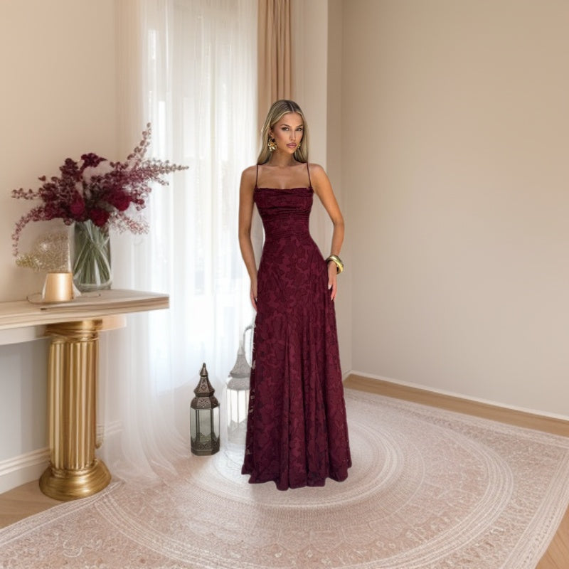Elegant Back Tie A Line Dress