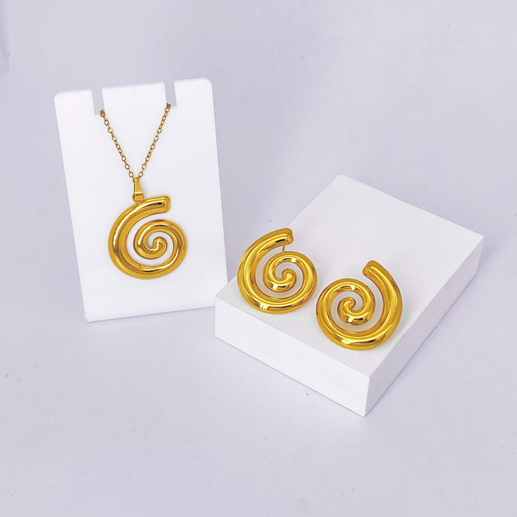 Stainless Steel Earrings and Necklace