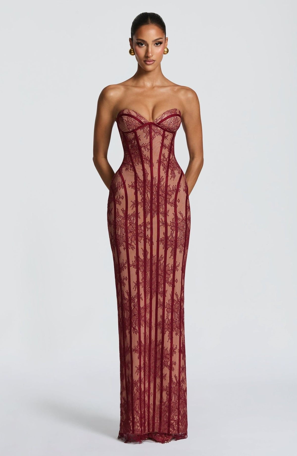 Womens Lace Bodycon Evening Dress