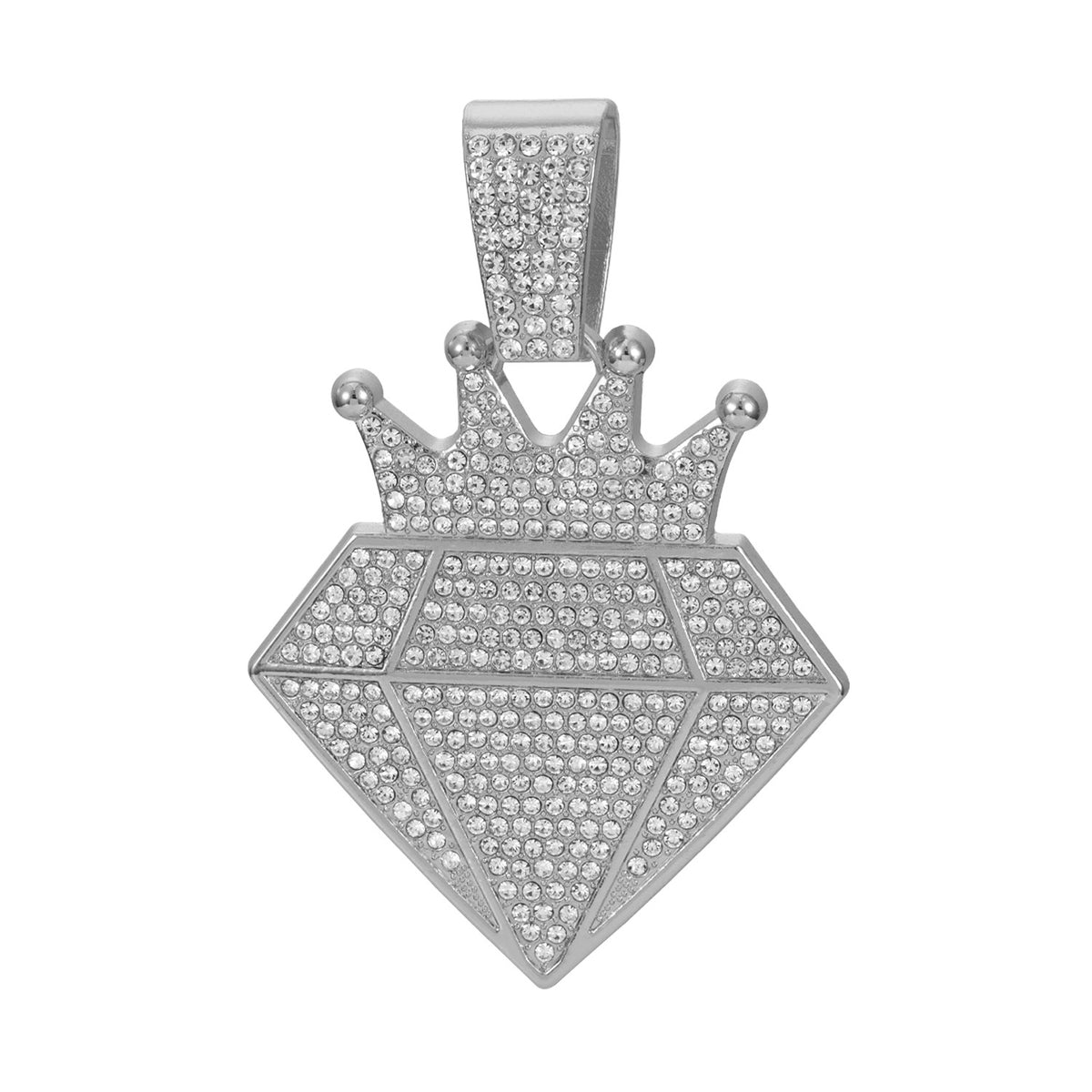 alloy diamond studded crown diamond Cuban necklace pendant