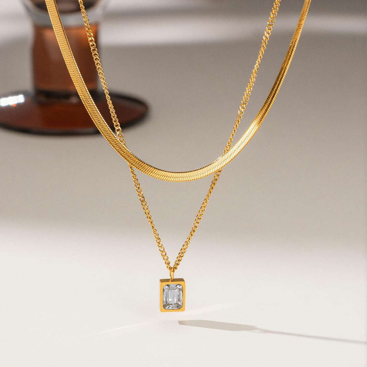 Geometric Titanium Steel Necklace for Women